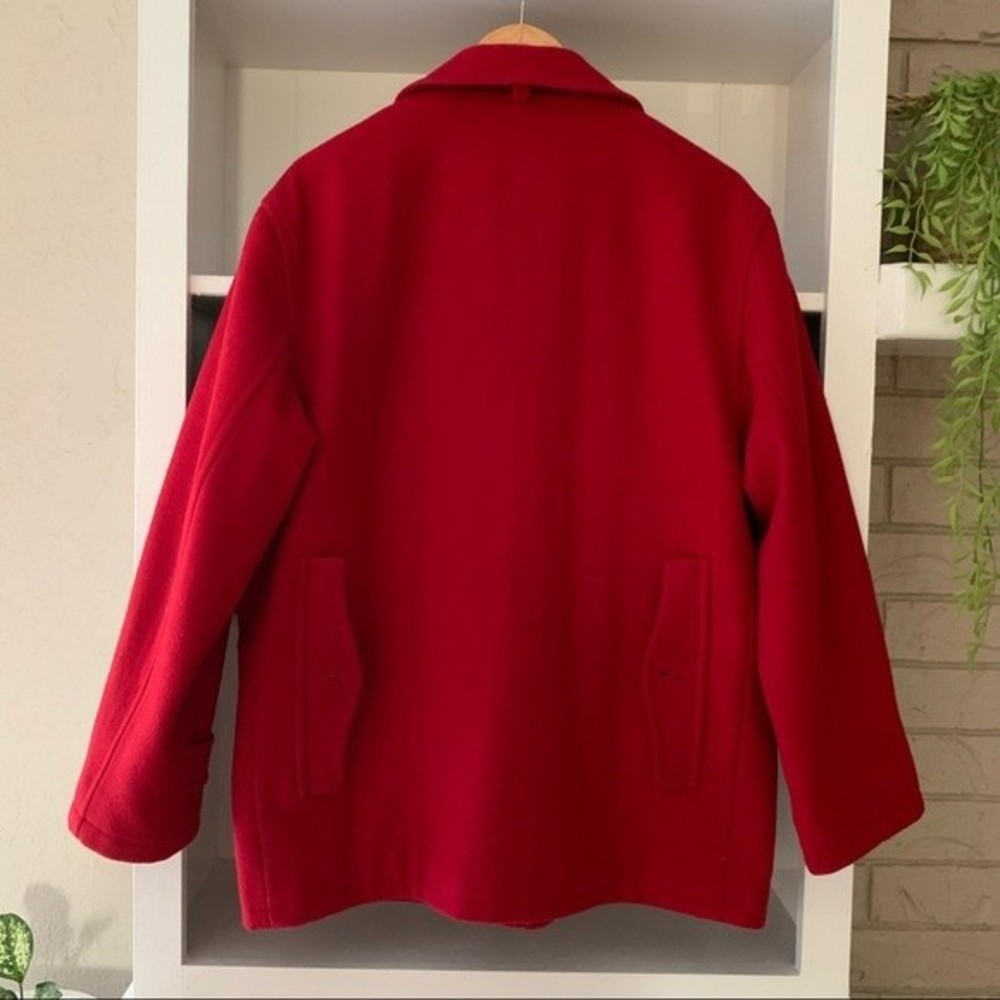 Lauren Ralph Lauren Red 100% Wool Full Zip Up Collard Jacket - Picture 8 of 10